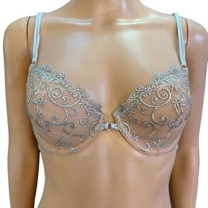 Victoria’s Secret Plunge Bra Metallic Embroidery Unlined